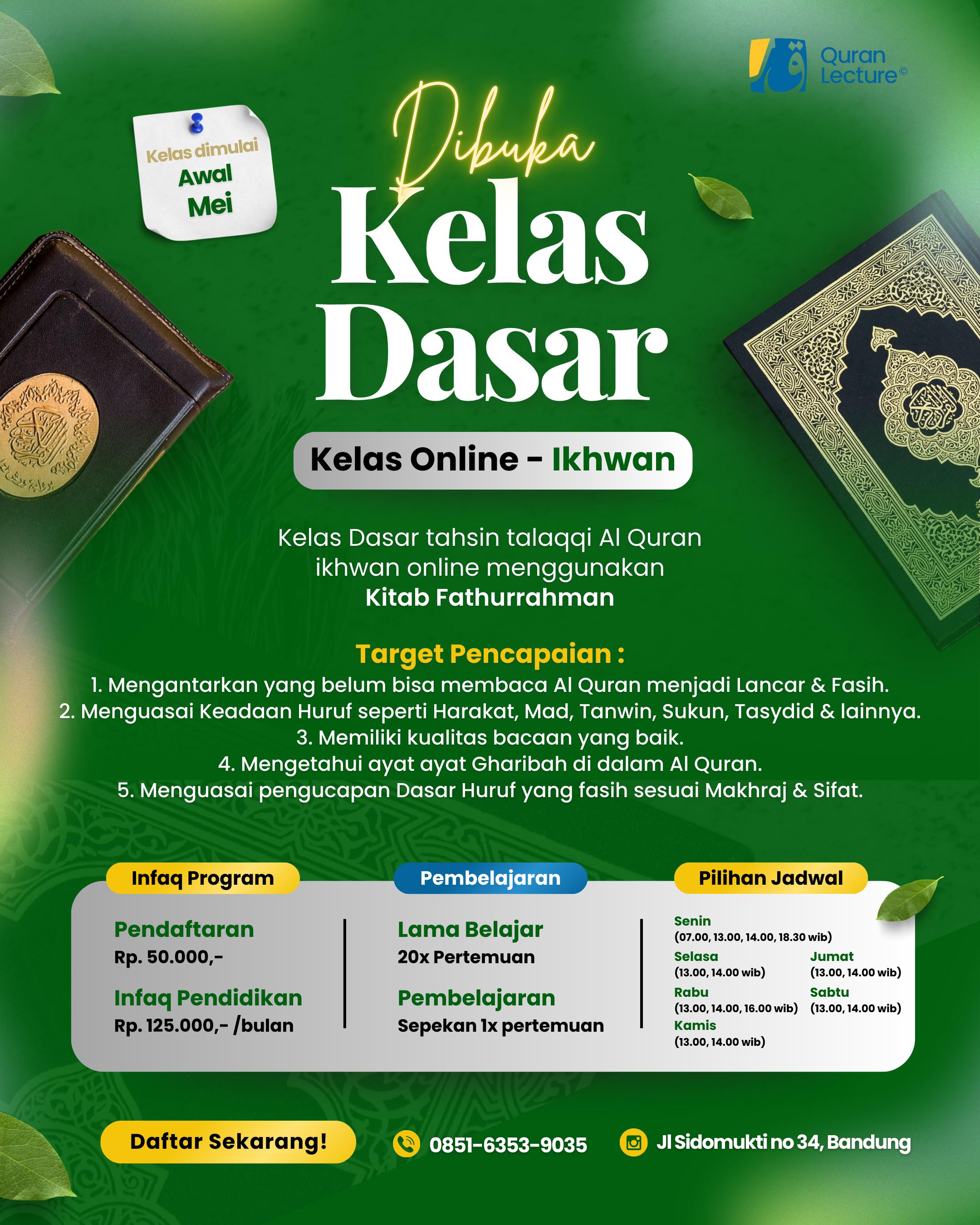 Belum bisa baca Quran? TENANG… Klik gambar untuk pendaftaran